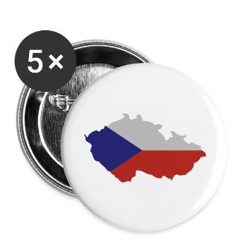 Czech Republic Shape - Buttons groß 56 mm (5er Pack) - Weiß - Vorne