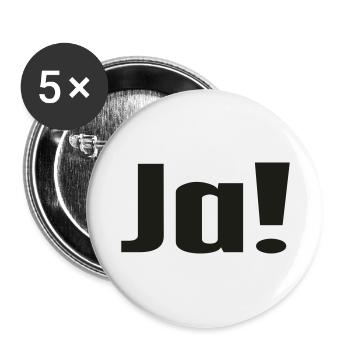 Ja! - Buttons groß 56 mm (5er Pack) - Weiß - Vorne