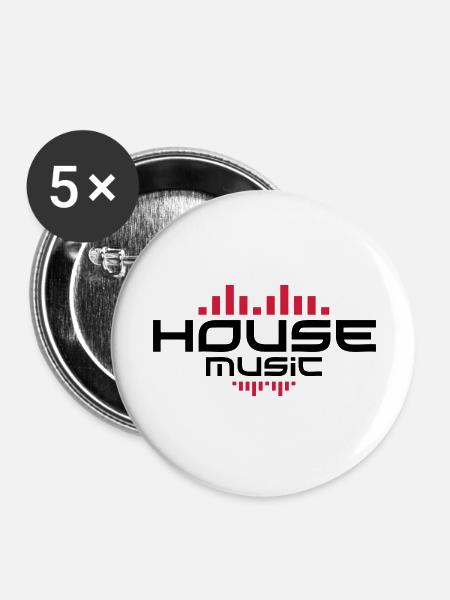 House Music - Buttons large 2.2''/56 mm (5-pack) - white