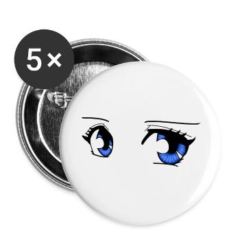 manga eyes - Buttons large 2.2''/56 mm (5-pack) - white - Front