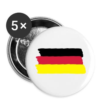 deutschland - Buttons groß 56 mm (5er Pack) - Weiß - Vorne