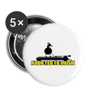 addicted to music - DJ music - Buttons groß 56 mm (5er Pack) - Weiß - Vorne