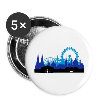 Wien Skyline - Buttons groß 56 mm (5er Pack) - Weiß - Vorne