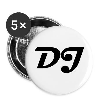 DJ - Buttons groß 56 mm (5er Pack) - Weiß - Vorne
