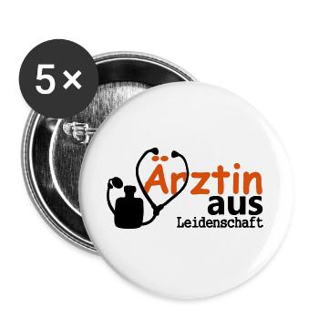 Ärztin aus Leidenschaft Geschenk - Buttons groß 56 mm (5er Pack) - Weiß - Vorne