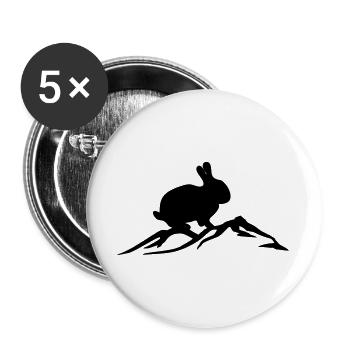 Bunny on mountain - Buttons large 2.2''/56 mm (5-pack) - white - Front