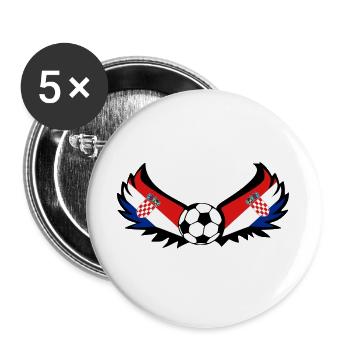 Football Croatie - Lot de 5 grands badges (56 mm) - blanc - Devant