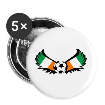 Soccer Ireland - Buttons large 2.2''/56 mm (5-pack) - white - Front