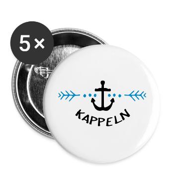 Heimat Hafen Kappeln - Buttons groß 56 mm (5er Pack) - Weiß - Vorne