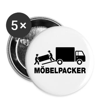 Möbelpacker_v1 - Buttons groß 56 mm (5er Pack) - Weiß - Vorne