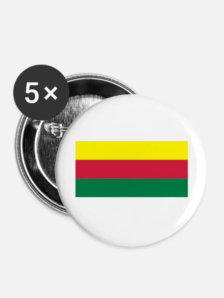 lithuania flag - Buttons groß 56 mm (5er Pack) - Weiß