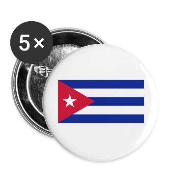 cuba flag - Buttons large 2.2''/56 mm (5-pack) - white - Front