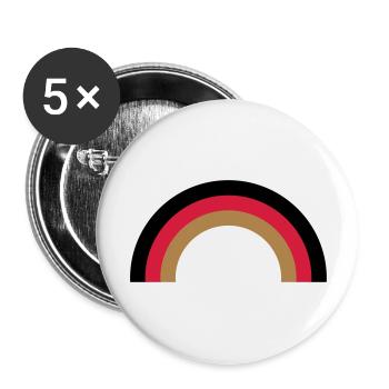 regenbogen_deutsch - Buttons groß 56 mm (5er Pack) - Weiß - Vorne