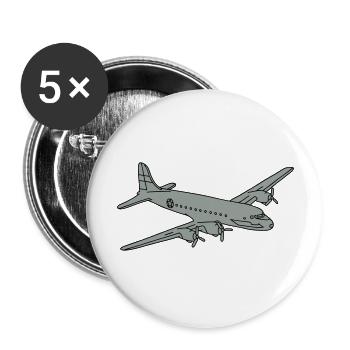 Flugzeug Rosinenbomber 2 - Buttons groß 56 mm (5er Pack) - Weiß - Vorne
