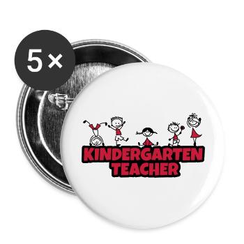 kindergarten teacher - Buttons groß 56 mm (5er Pack) - Weiß - Vorne