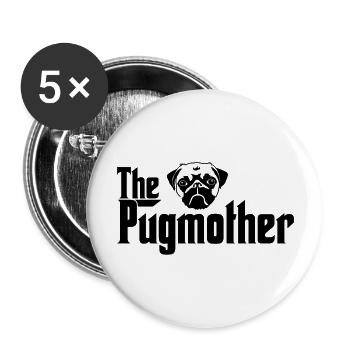 Pugmother Pug \Design for Dog Lovers - Buttons large 2.2''/56 mm (5-pack) - white - Front