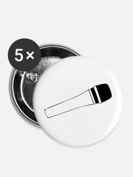 Mikrofon - Buttons groß 56 mm (5er Pack) - Weiß