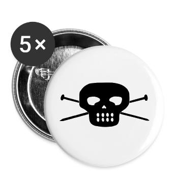 Knit Skull - Buttons groß 56 mm (5er Pack) - Weiß - Vorne