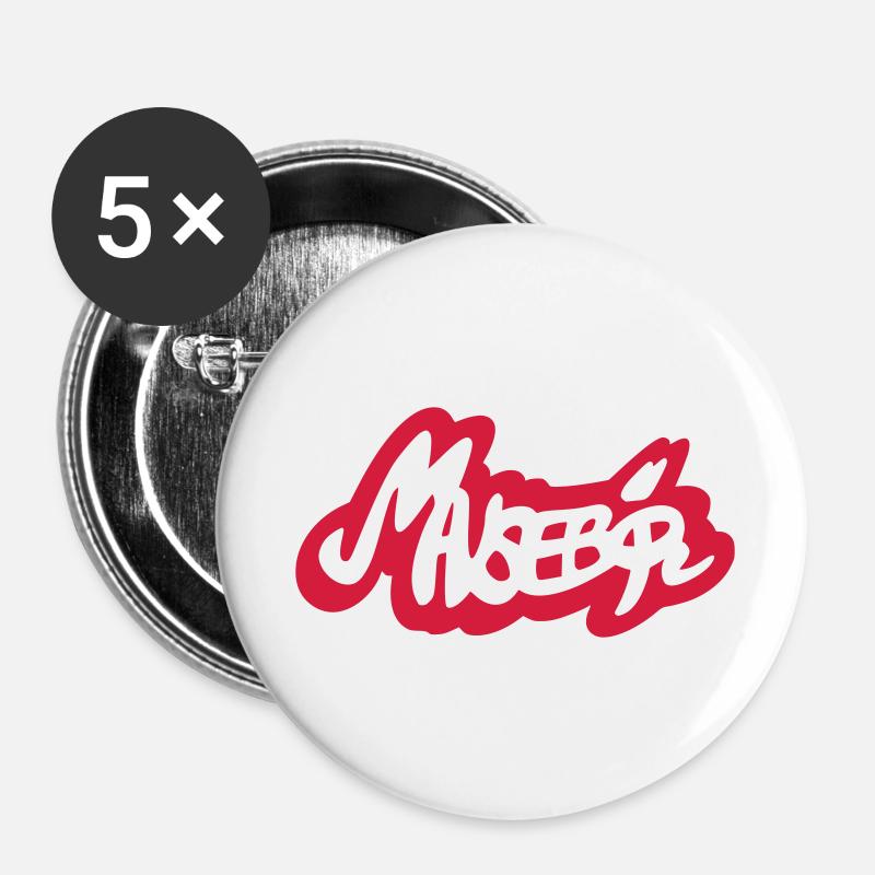 Mausebär 1f - Buttons large 2.2''/56 mm (5-pack) - white