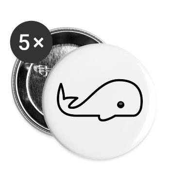 whale58 - Buttons large 2.2''/56 mm (5-pack) - white - Front