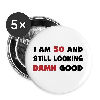 50 - Buttons groß 56 mm (5er Pack) - Weiß - Vorne