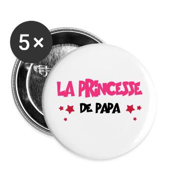 la princesse de - Lot de 5 grands badges (56 mm) - blanc - Devant