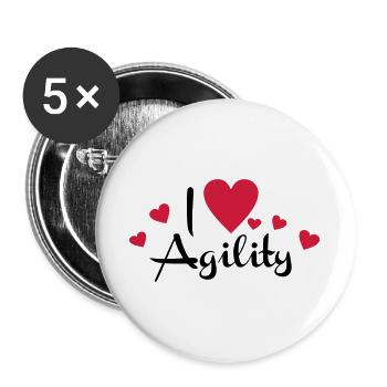 2541614 15923905 agility - Lot de 5 grands badges (56 mm) - blanc - Devant