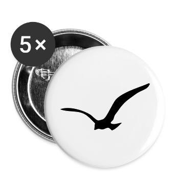 Möwe Seagull California Surf - Buttons groß 56 mm (5er Pack) - Weiß - Vorne
