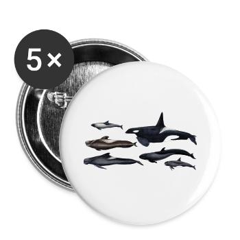 Blackfish - Orcas - Calderones - Pilot whales - Buttons large 2.2''/56 mm (5-pack) - white - Front