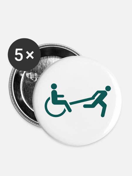 Taxi Kutsche - Buttons groß 56 mm (5er Pack) - Weiß