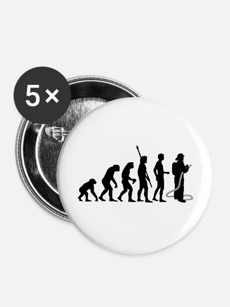 evolution_feuerwehr_b_2c - Buttons groß 56 mm (5er Pack) - Weiß