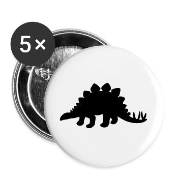 Stegosaurus Dinosaur - Buttons large 2.2''/56 mm (5-pack) - white - Front