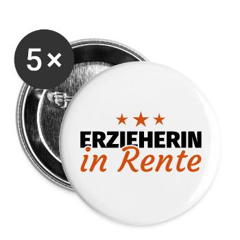 Erzieherin Rente - Buttons groß 56 mm (5er Pack) - Weiß - Vorne