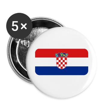 CROATIA FLAG round corner 400 dpi - Buttons groß 56 mm (5er Pack) - Weiß - Vorne