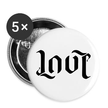 LOVE AMBIGRAM FONT - Buttons large 2.2''/56 mm (5-pack) - white - Front
