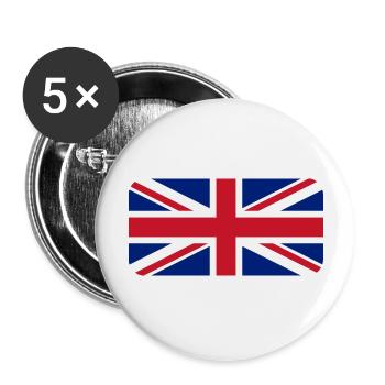 UK FLAG round corner 400 dpi - Buttons groß 56 mm (5er Pack) - Weiß - Vorne