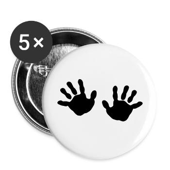 Bébé mains - Lot de 5 grands badges (56 mm) - blanc - Devant