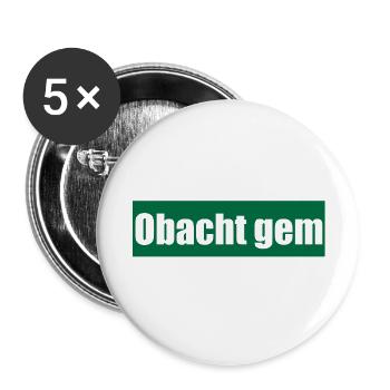 Obacht gem - Buttons groß 56 mm (5er Pack) - Weiß - Vorne