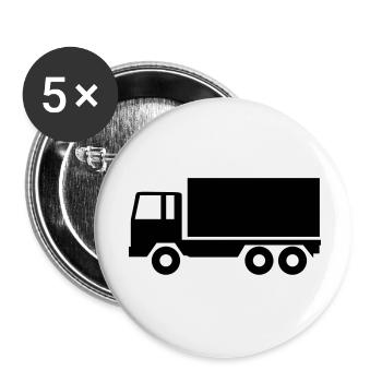 Lastwagen (truck) - Buttons groß 56 mm (5er Pack) - Weiß - Vorne