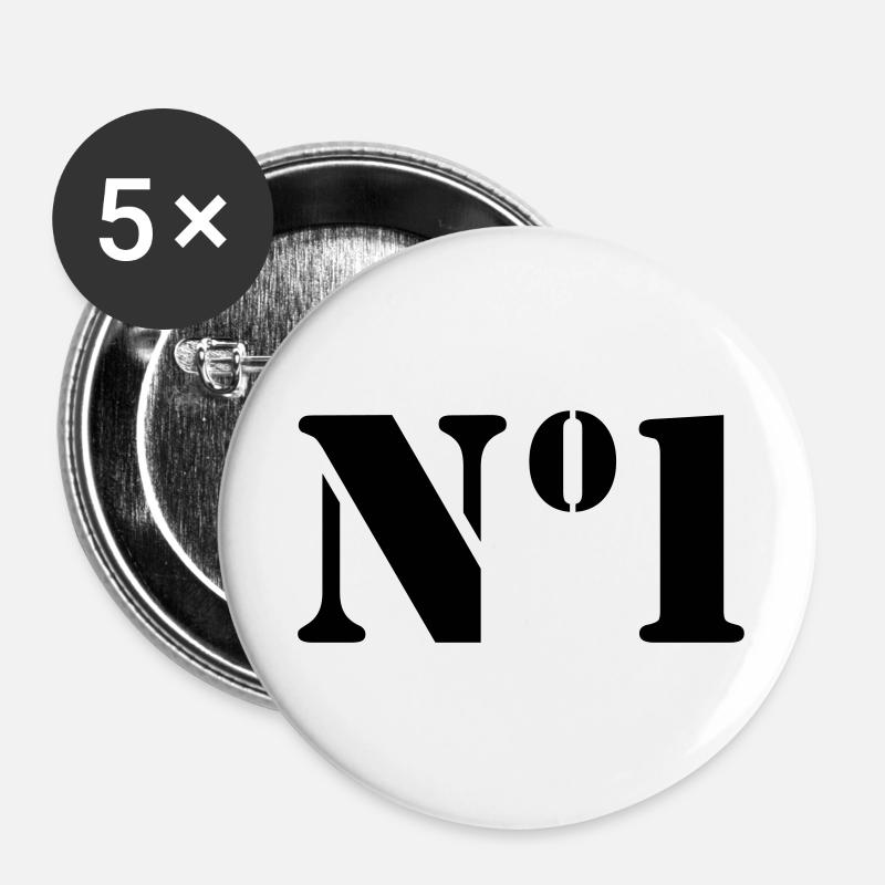 Number 1 - Buttons large 2.2''/56 mm (5-pack) - white