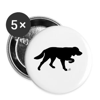 langhaariger Vorstehhund - Buttons groß 56 mm (5er Pack) - Weiß - Vorne