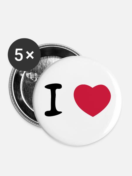 heart - Buttons large 2.2''/56 mm (5-pack) - white