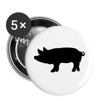 Schwein Schwein Schwein pork1 - Buttons groß 56 mm (5er Pack) - Weiß - Vorne
