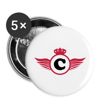C Design - Buttons groß 56 mm (5er Pack) - Weiß - Vorne