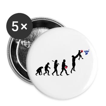 Evolution Basket daddy - Lot de 5 grands badges (56 mm) - blanc - Devant