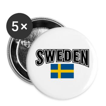 Schweden - Buttons groß 56 mm (5er Pack) - Weiß - Vorne