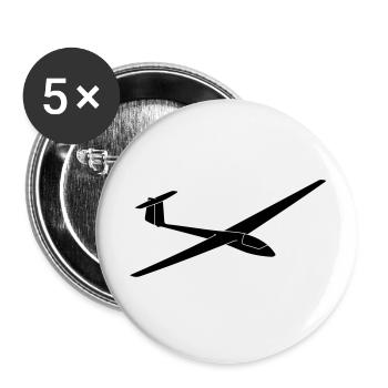 Segelflugzeug Bölkow Phöbus C - Buttons groß 56 mm (5er Pack) - Weiß - Vorne