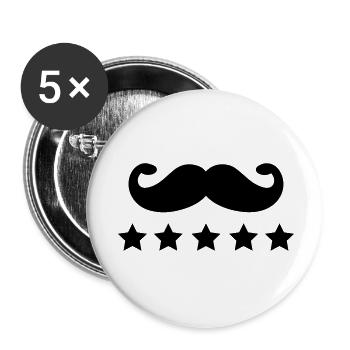 mustache - Buttons large 2.2''/56 mm (5-pack) - white - Front