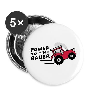 power_to_the_bauer - Buttons large 2.2''/56 mm (5-pack) - white - Front