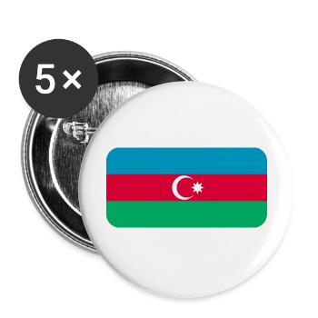 AZERBAIJAN FLAG round corner 400 dpi - Buttons groß 56 mm (5er Pack) - Weiß - Vorne